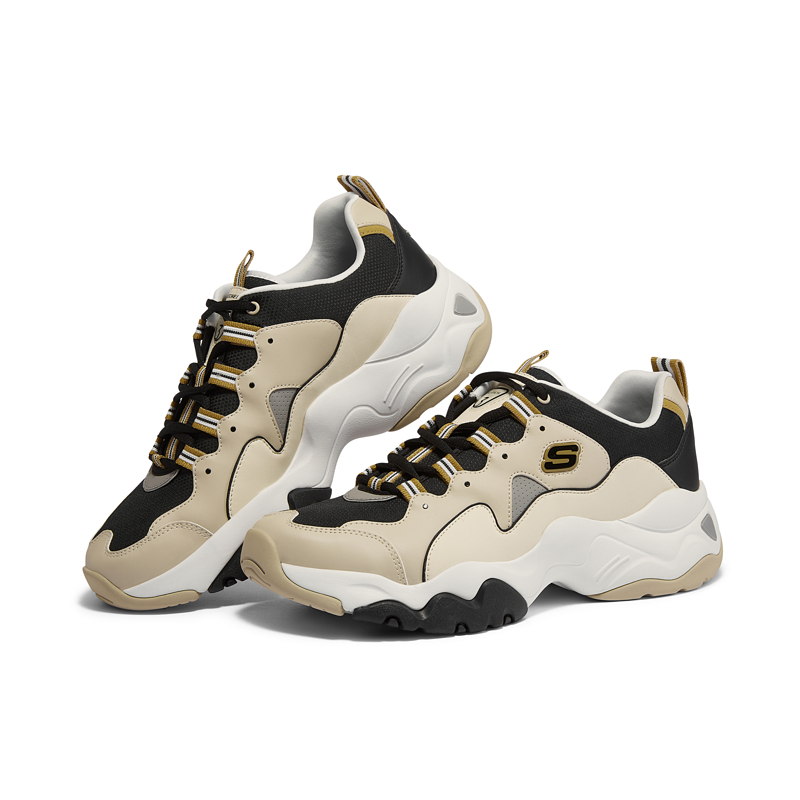 skechers斯凯奇男士秋冬厚底增高休闲三代熊猫鞋老爹鞋237223tpbk39