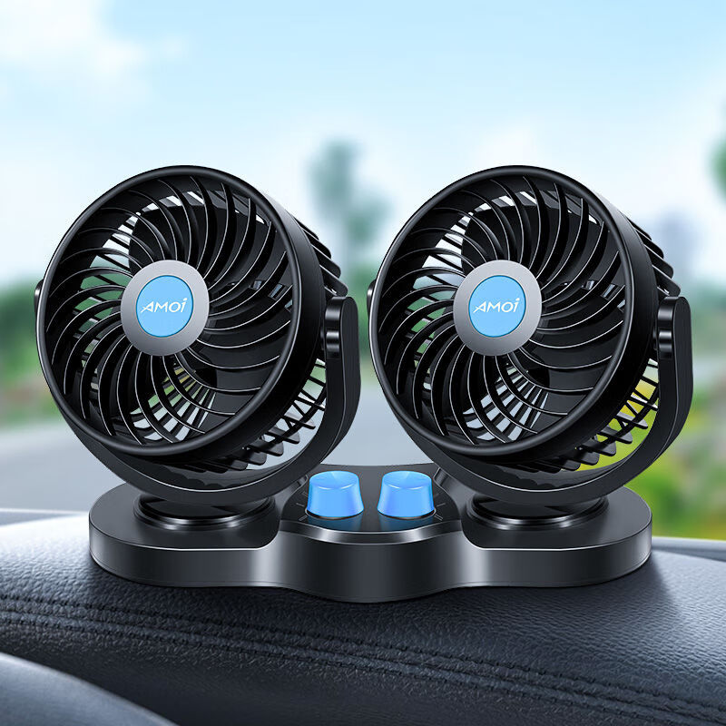 夏新车载风扇大货车24v伏12v制冷小面包车双头车用强力汽车电风扇 12v