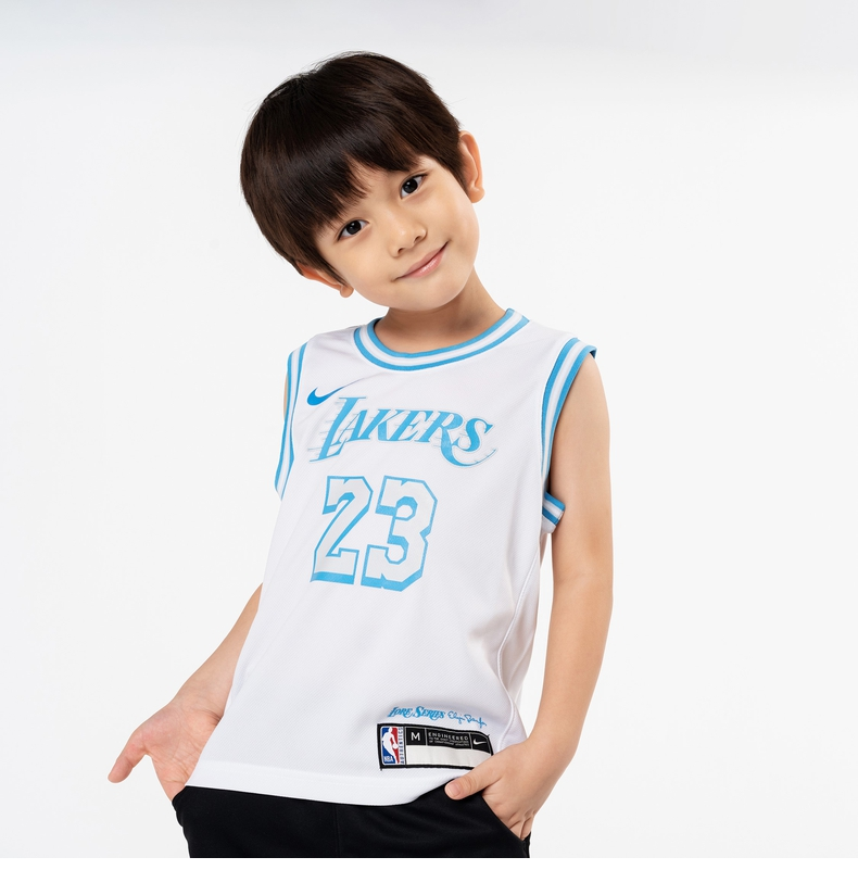 nbakids湖人队cityreplica詹姆斯幼童球衣白色l7