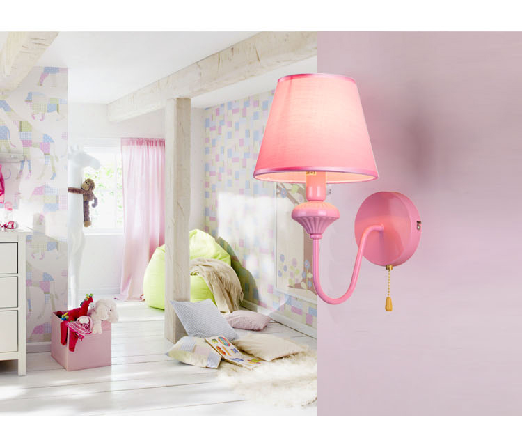 儿童房壁灯卡通女孩公主卧室卡通苏菲亚白雪公主粉色艾莎