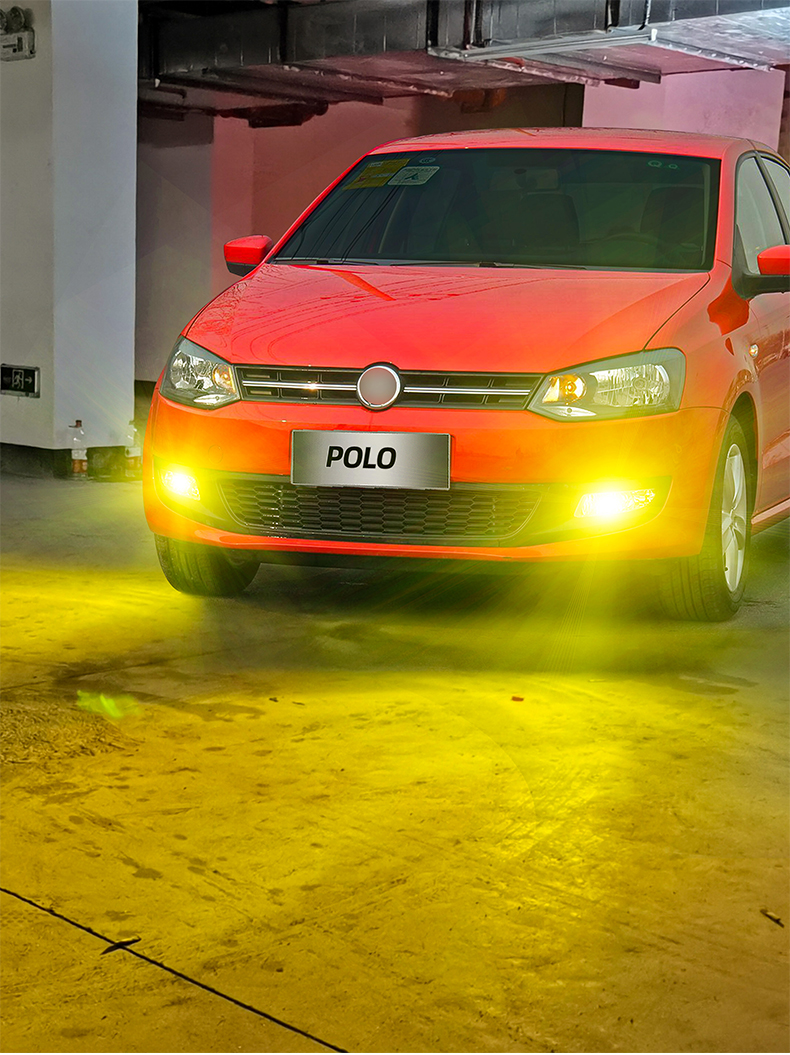 适用11-21款大众polo雾灯黄金光爆闪配件爆改led大众polo专用改装 常