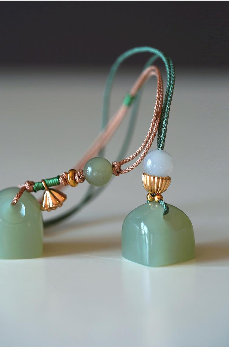 博皓定制和田玉青玉挂件青玉章子钥匙挂青玉章子包挂章子挂坠女款青玉