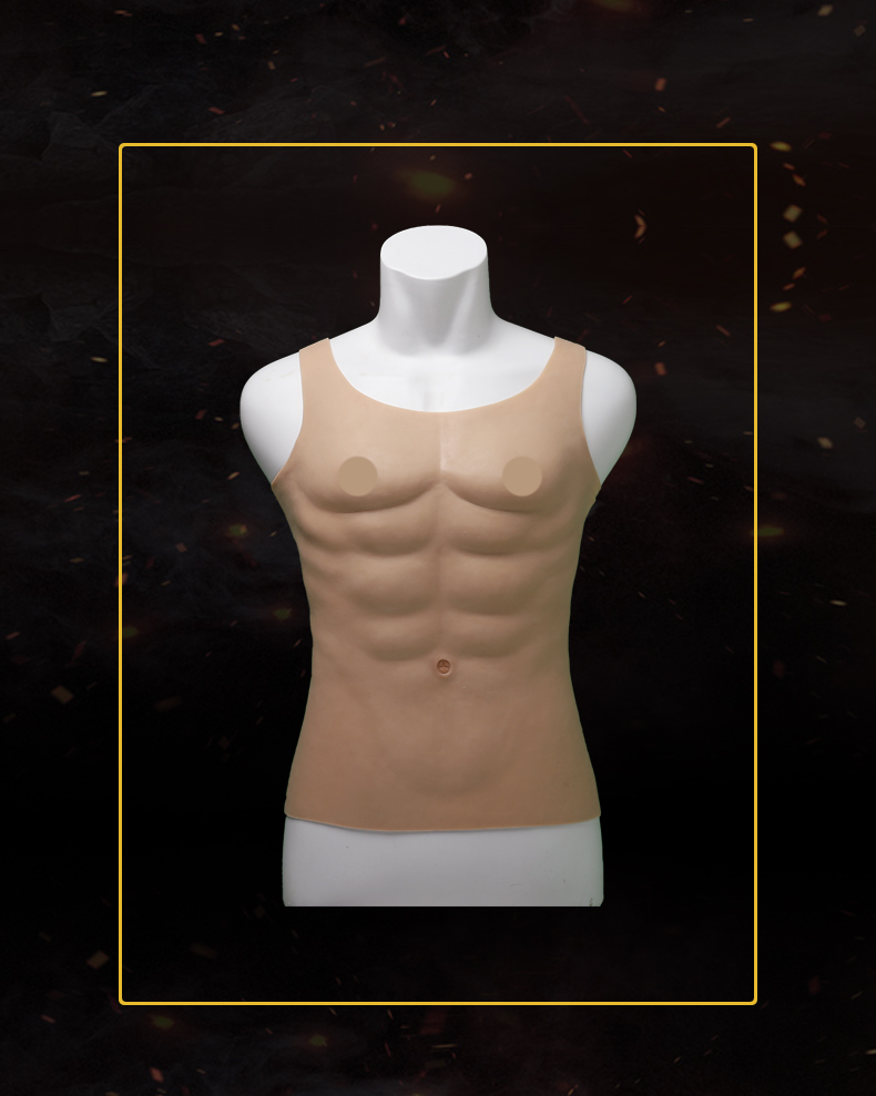 女装大佬变装抖音同款cos道具伪爷逼真八块腹肌硅胶假胸肌女变男背心