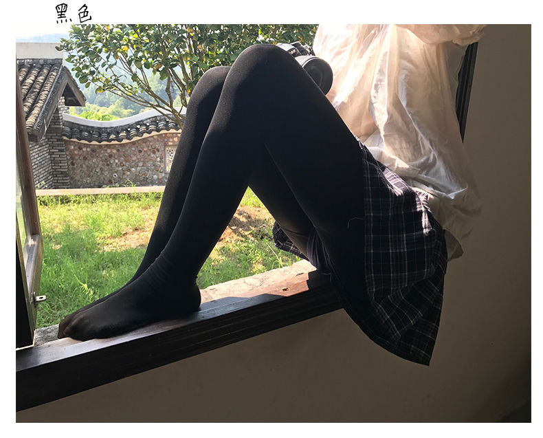 秋季女装连裤袜中厚钢丝袜肉色防勾丝打底连裤袜女薄款加光腿神器黑色