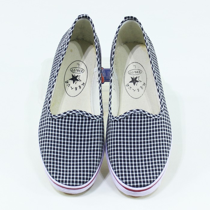 鞋女夏天方口鞋女夏季鞋帆布鞋方格淑女鞋轻便居家鞋一脚蹬方口女布鞋