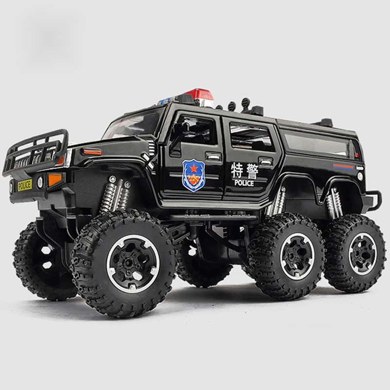 桑菽 仿真玩具车合金越野车警车玩具特警小汽车模型男孩男童儿童警察