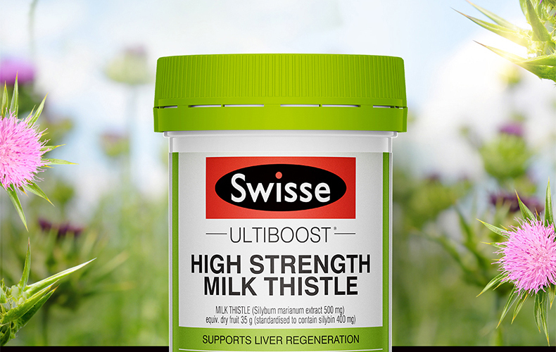 澳洲直邮swisse斯维诗高浓度奶蓟草片35000mg60片瓶支持肝脏健康6瓶