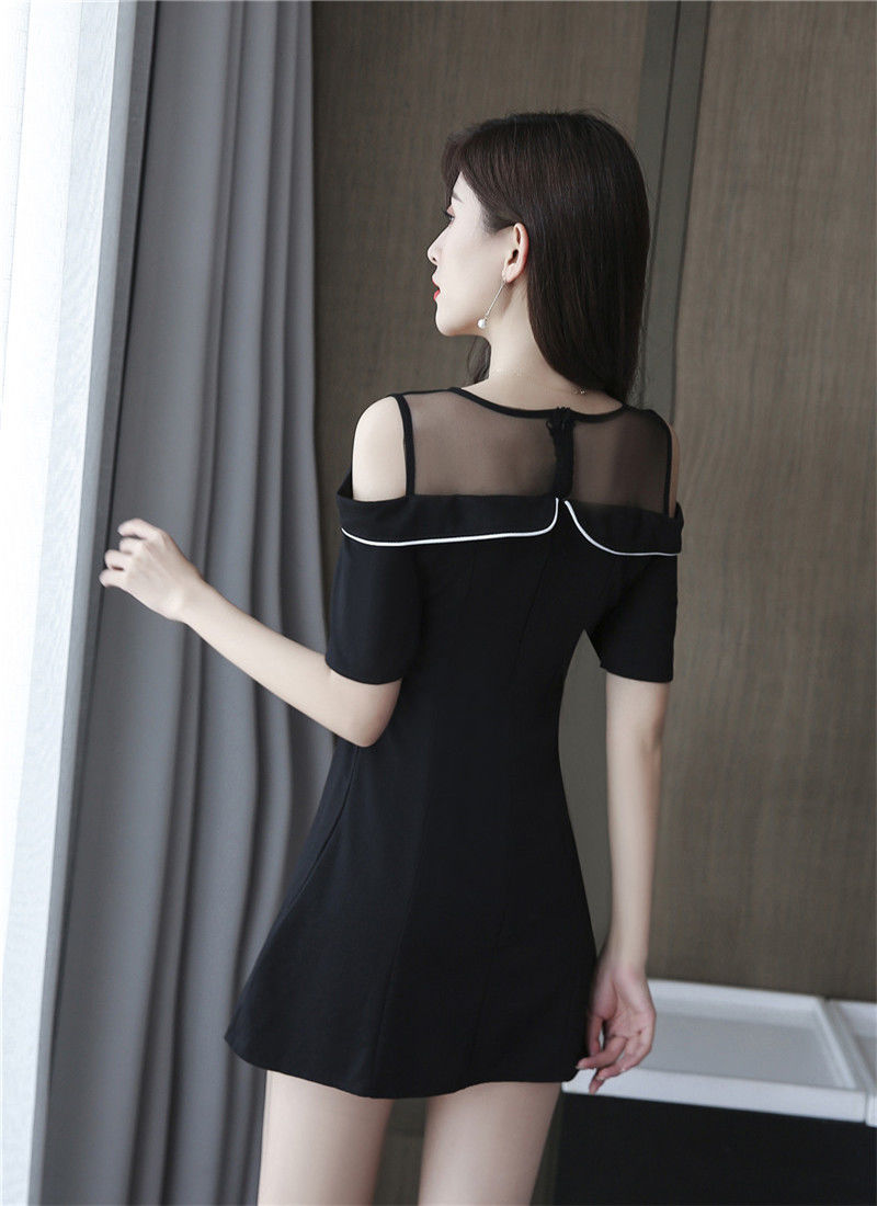 沐足按摩桑拿技师工作服性感蕾丝美容师气质连衣裙ktv夜总会工衣707