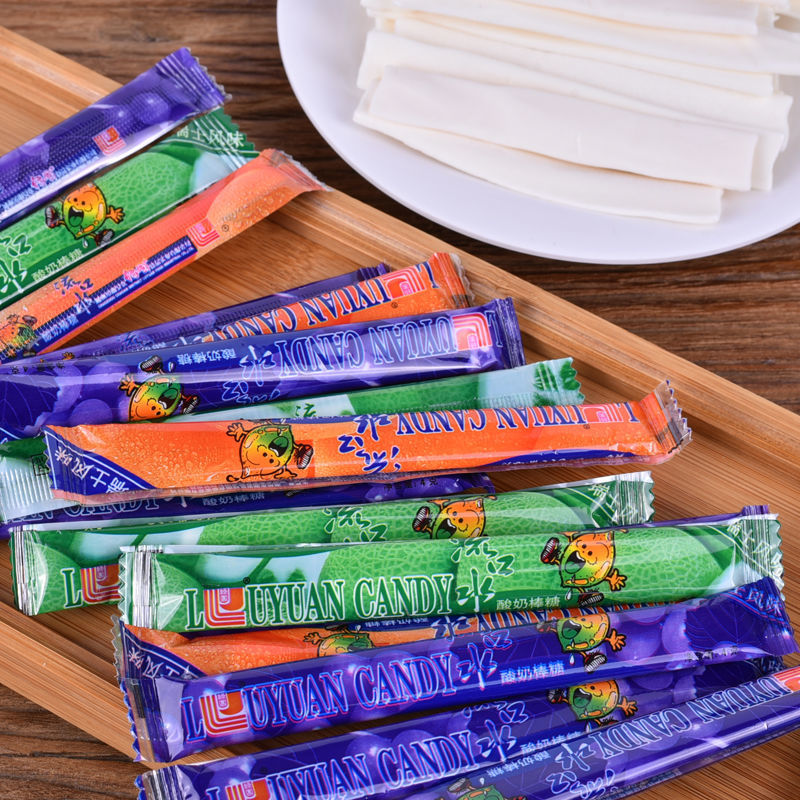 流口水酸奶棒糖果约95支8090后经典童年怀旧零食休闲食品盒380g两盒