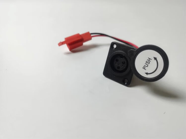 爱玛电动车原厂配件大全原装充电放电口锂电池48v12ah小黑麦接头 充电