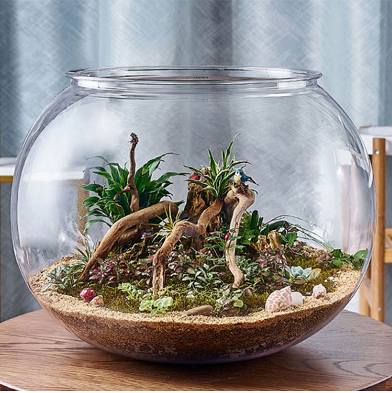 鱼缸造景摆件 凡佰酷 防摔35cm圆形鱼缸 造景 灯【图片 价格 品牌