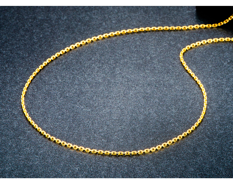 湘歌15mm粗18k金项链男女同款au750黄金实心万字链素金十字项链生日