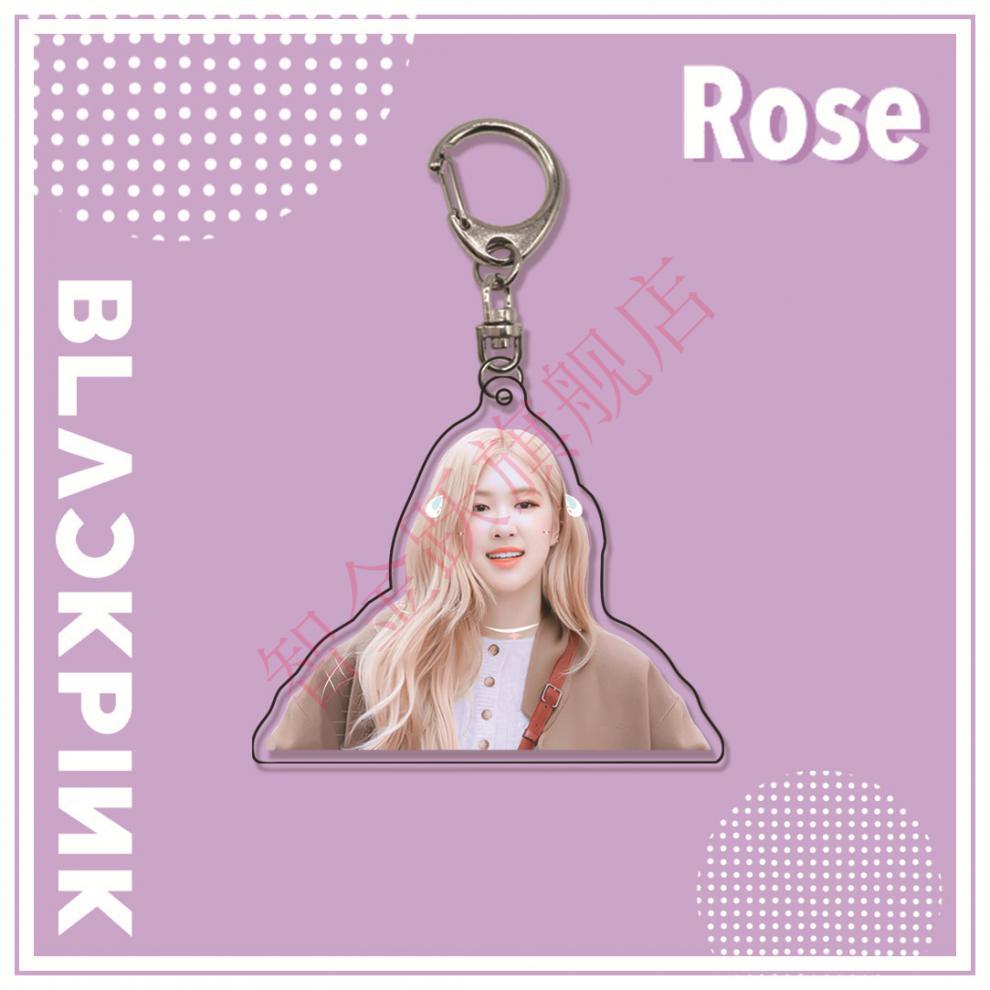 blackpink周边钥匙扣rose朴彩英同款双面亚克力挂件粉墨应援挂饰