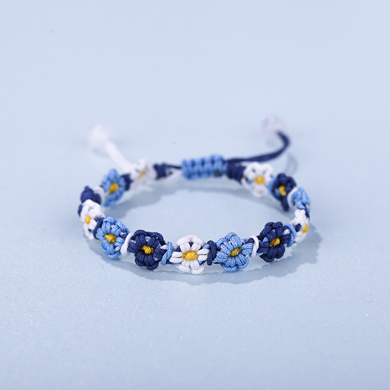 庄梦蝶 渐变小雏菊编织手绳解闷制作手工diy材料包编绳自编手链情侣