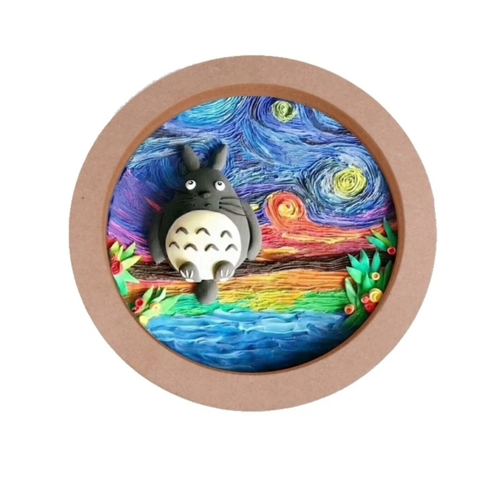 粘土相框 圆形粘土画框黏土画框画框彩泥画框陶土画框纸浆画框环创