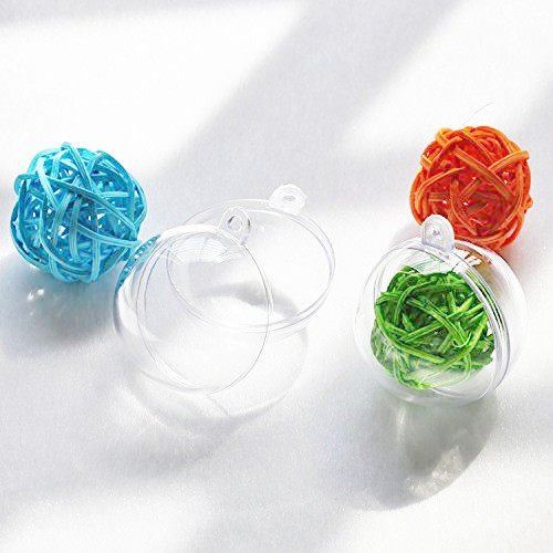 塑料圆球透明空心球节日吊球圣诞球喜糖盒手工diy永生花马卡龙球14cm