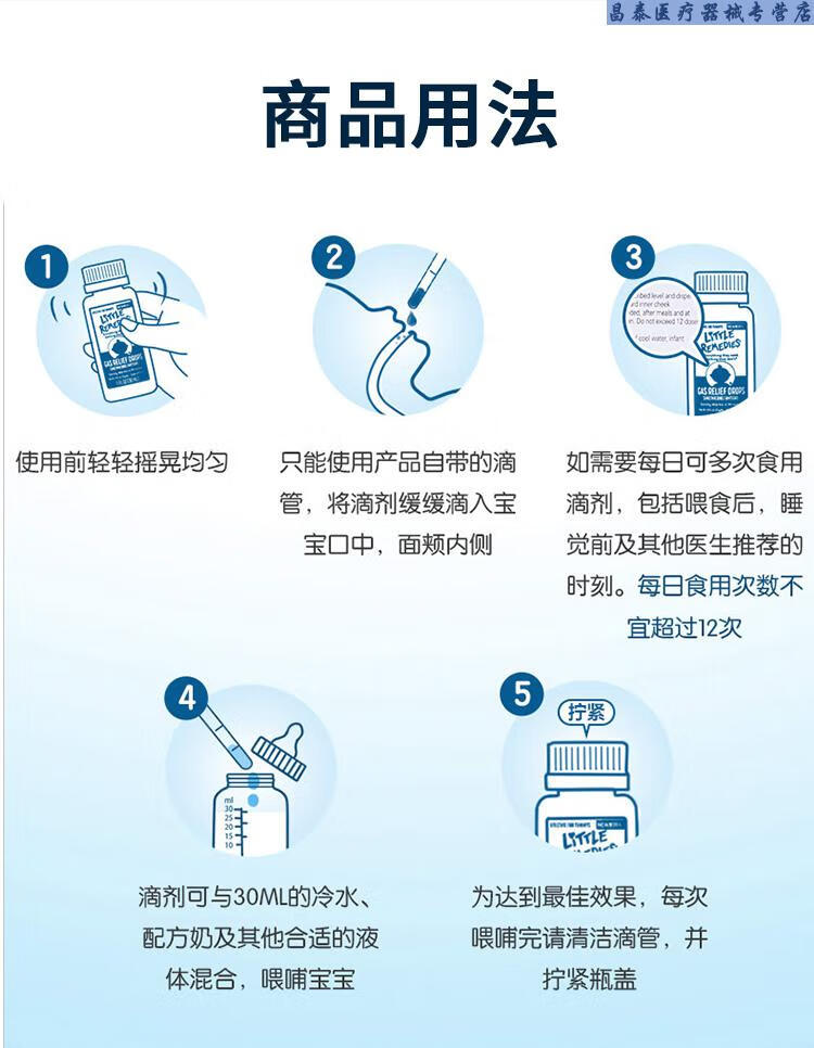 弘历littleremedies西甲硅油婴儿肠胀气新生儿肠绞痛滴剂崔玉涛