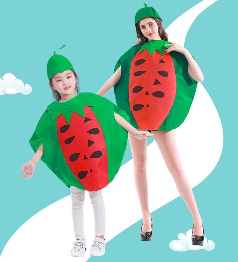 儿童环保时装秀衣服幼儿园手工diy演出服男女孩走秀表演服水果蔬菜