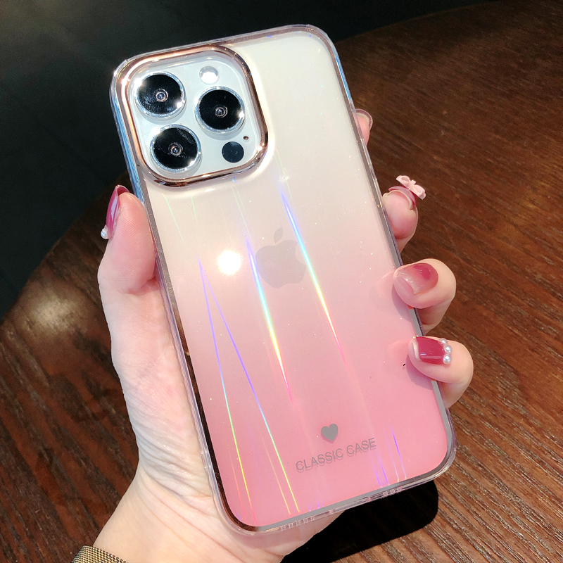 粉色iphone13软边女款iphone13promax防苹果13pro61英寸渐变紫色炫彩