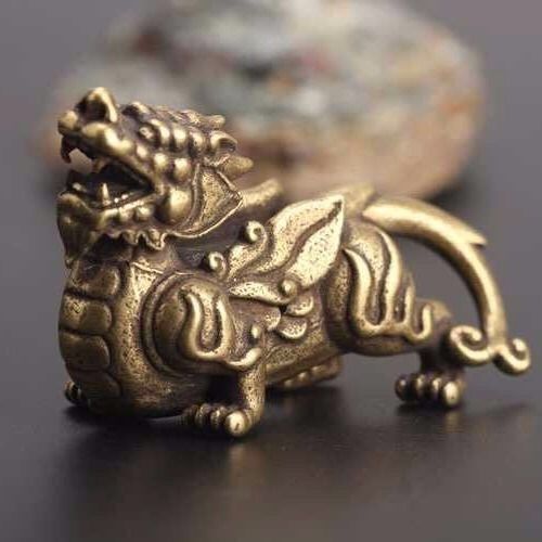 摆件帝钱貔貅扣茶盘摆设风水摆件汽车室内摆设 圣兽福兽一对【图片