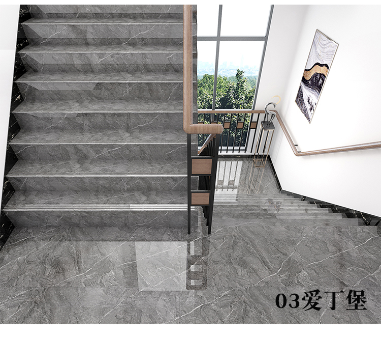 灰色通体楼梯踏步地板砖一体式防滑12米台阶砖梯级大理石瓷13513507