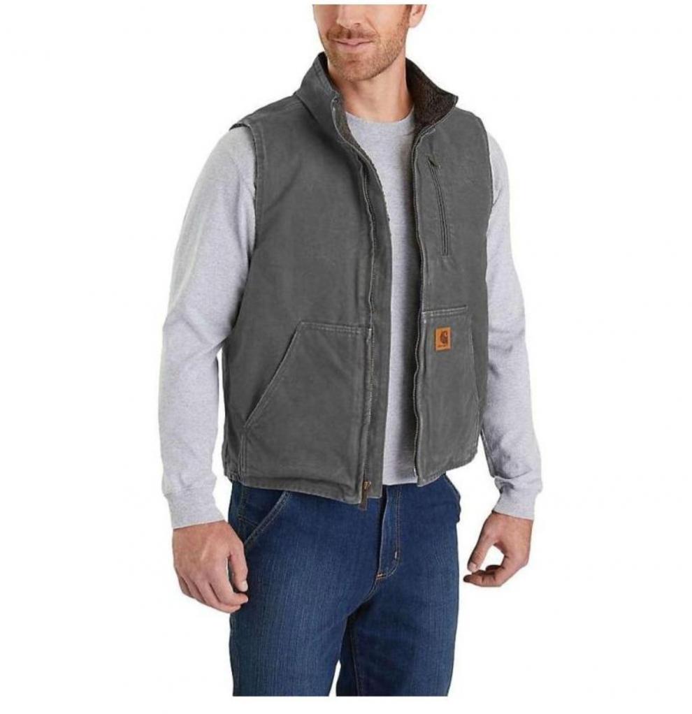carhartt卡哈特男马甲秋冬保暖加绒立领纯色logo休闲674741bjgravell