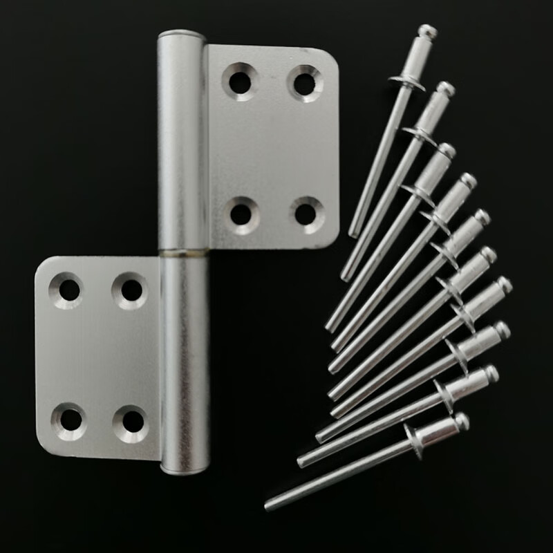 合金门合页脱卸铰链太空铝免冲合页玻璃门合页 凹槽左内开门 10铆钉