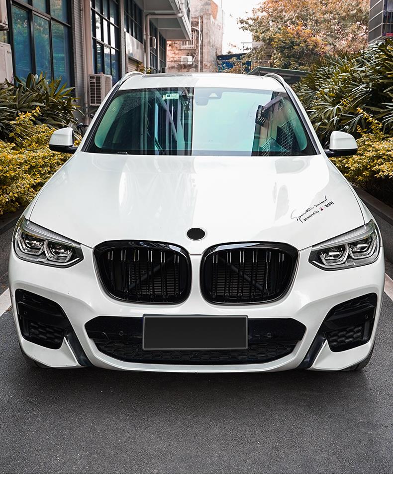 适用于1822款宝马x3中网主动进气格栅ix3x4改装黑色套件汽车装饰配件