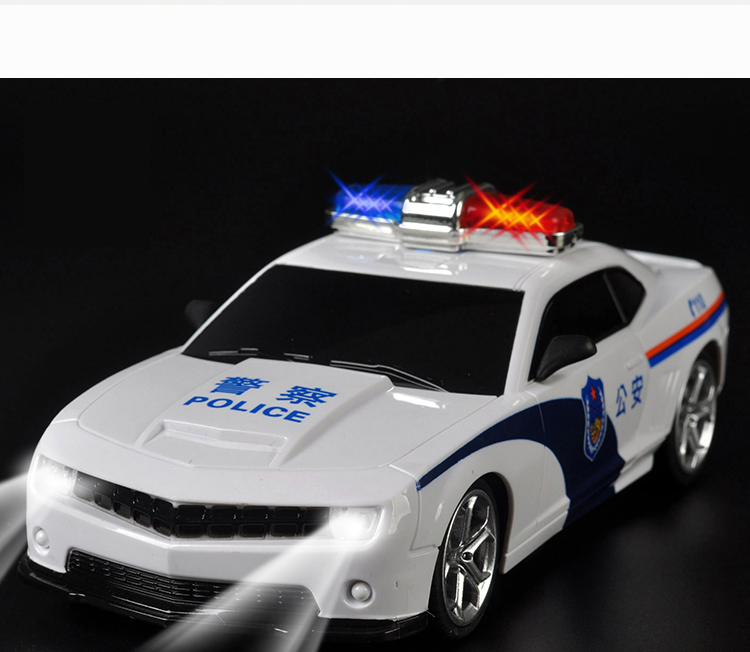 不舍天真 充电遥控警车儿童玩具110公安汽车灯光音乐2男孩生日礼物3-4