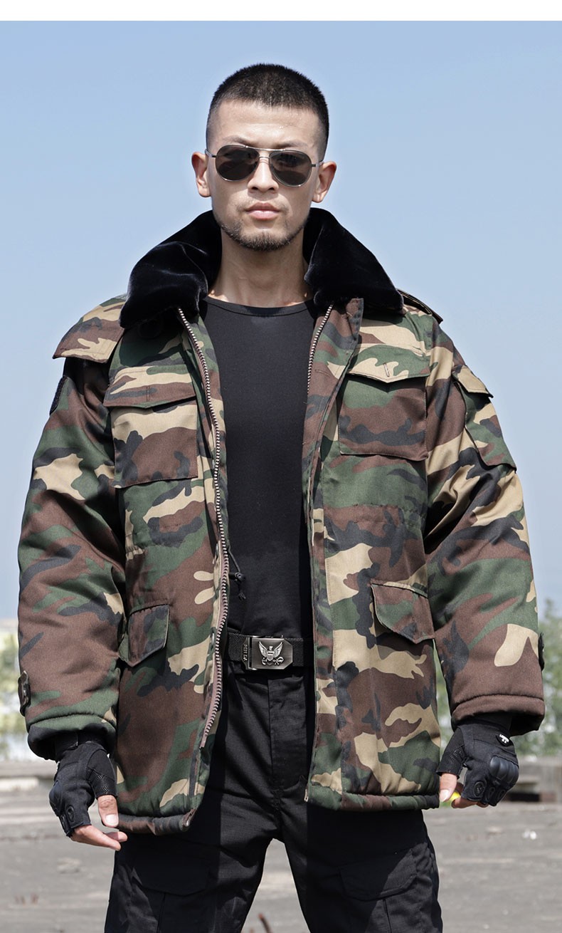 大衣男女防寒服保暖棉大衣短款防风执勤服加厚棉袄棉服 cp迷彩大衣