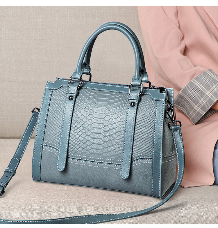 皓顿2021新款新款真皮舒适斜挎包包女士单肩包大容量手提包女包极夜黑