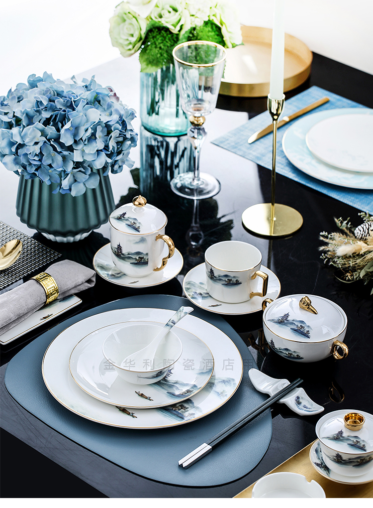酒店摆台餐具套装 套装陶瓷餐具酒店摆台碗碟套装公司单位餐具包厢