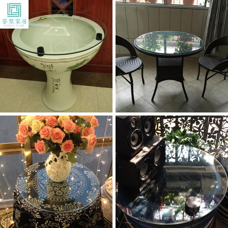 圆桌玻璃圆桌面 转盘茶几玻璃桌面透明台面 直径78cm厚9mm【图片 价格