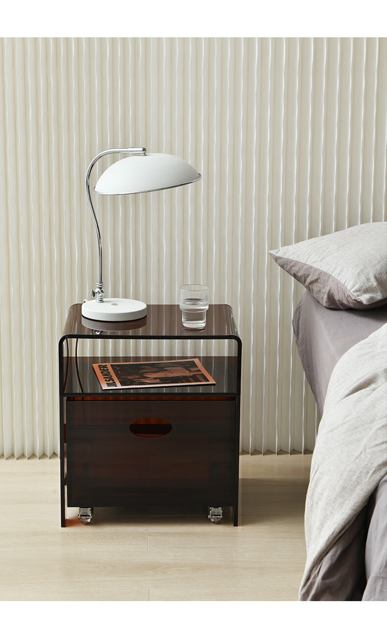 萌训设计师收纳柜小柜子小型亚克力床头柜现代简约轻奢创意床边柜咖啡