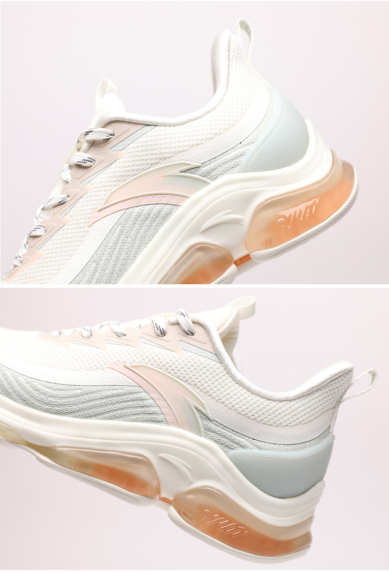 商场同款安踏女鞋21冬季弹力胶柔软舒适休闲跑步鞋122145502象牙白白