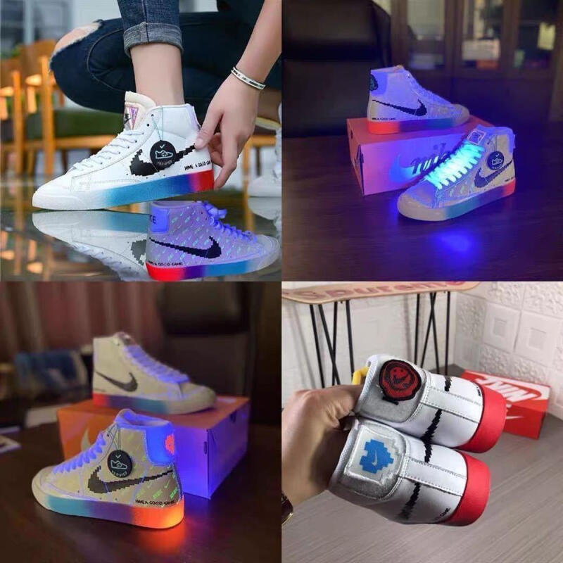 耐尅联名开拓者aj电玩sbblazermid77男女夜光电玩像素鞋电玩开拓者41