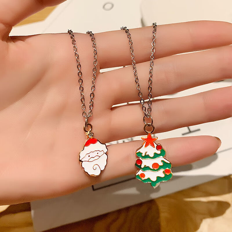 美芙仁圣诞项链闺蜜好朋友学生情侣姐妹平安夜礼物百搭可爱锁骨链新年