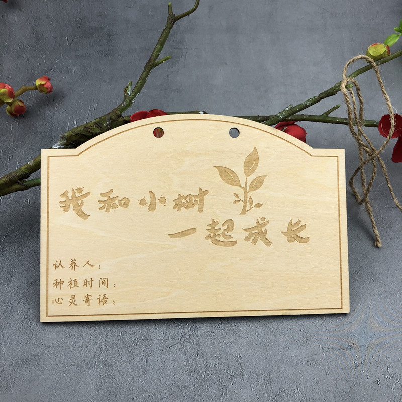 10片定做木质挂牌 学校植树节吊牌 树木认养牌 植物标签牌 名字卡 我