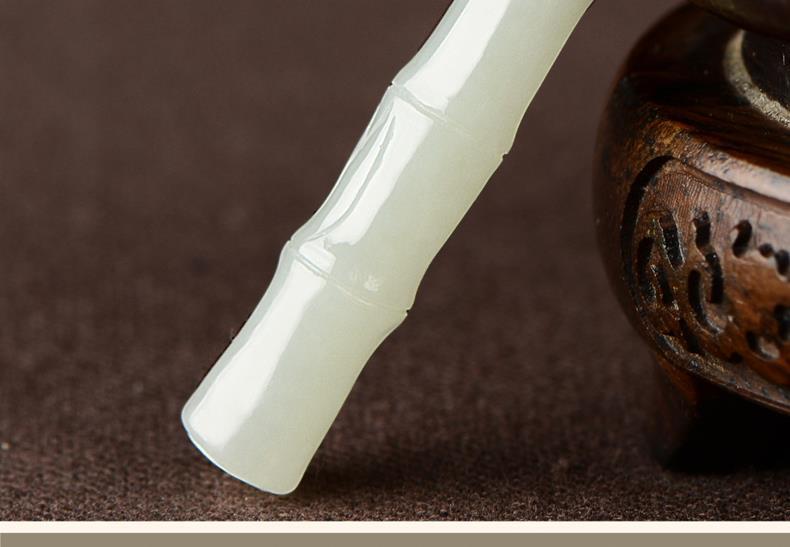 博皓定制和田玉石节节高玉坠和田玉竹节吊坠竹竿挂件竹子项链男女天然