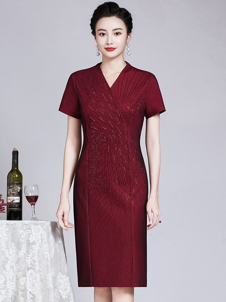 喜婆婆婚宴时尚礼服夏天 婚礼妈妈装高档 参加嫁女儿结婚礼妈妈礼服