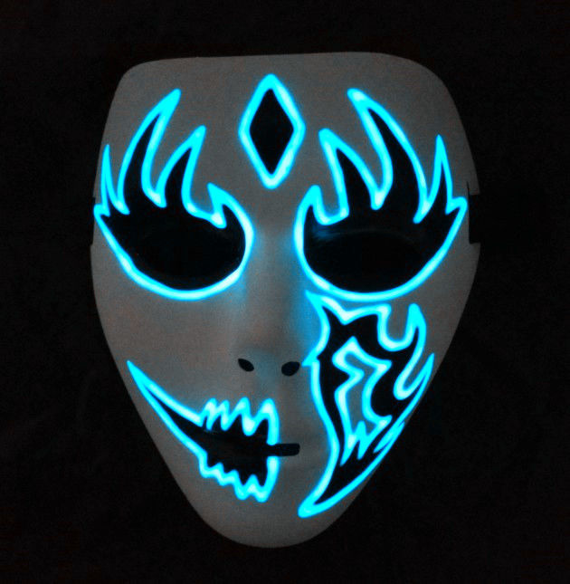 精选原创手绘夜光面具荧光发光面具鬼步舞面具街舞面具万圣节面具北极