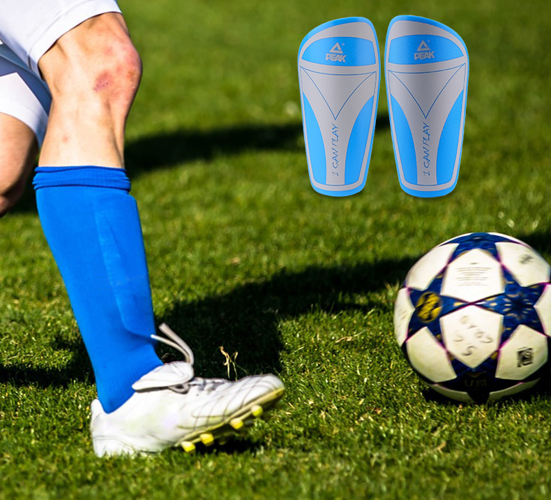 匹克peak足球护腿板护踝护具训练比赛装备插片式带绑带护腿板带绑带白