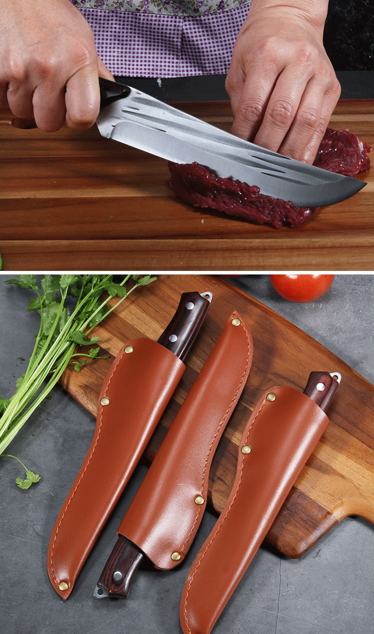 蒙古剔骨小刀锻打屠宰刀专用刀杀猪杀羊刀剥皮分割刀切肉不锈钢刀 白