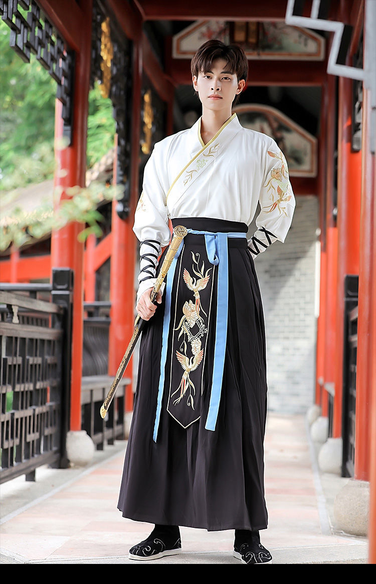 督型汉服男秋冬套装中国风古装侠客书生魏晋仙气学生班服大码学生班服