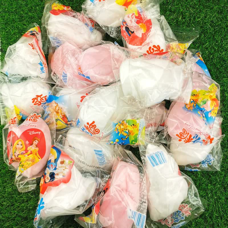 整箱果味拉丝棉花糖糖果怀旧80后零食老式棉花糖杯装袋装老式棉花糖6g