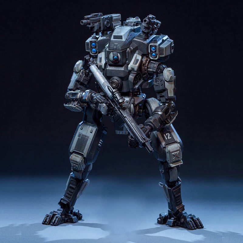 变形玩具金刚机器人 成品模型玩具关节可动 军事模玩 沙褐钢骨机甲