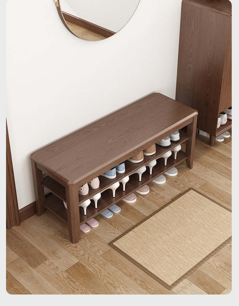 逐月实木换鞋凳家用门口进门鞋柜坐凳一体入户长条凳可坐式入门穿鞋凳