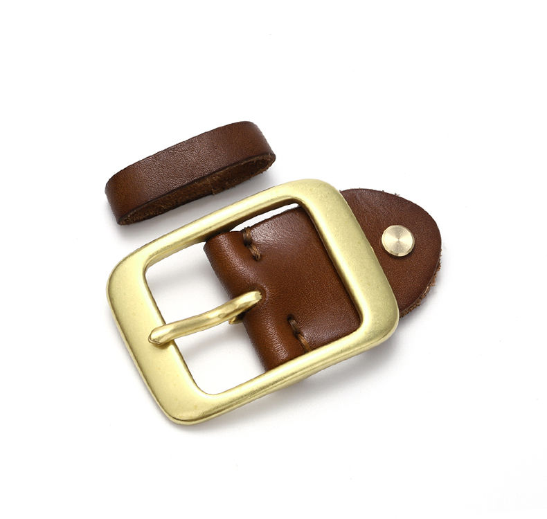 黄铜扣针扣皮带扣头纯铜配件单独腰带连接皮j38046黑色适用宽38cm