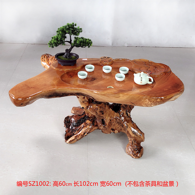 资瑞轻奢品牌天然整体树根茶桌实木茶台家用客厅根雕茶几经济型阳台