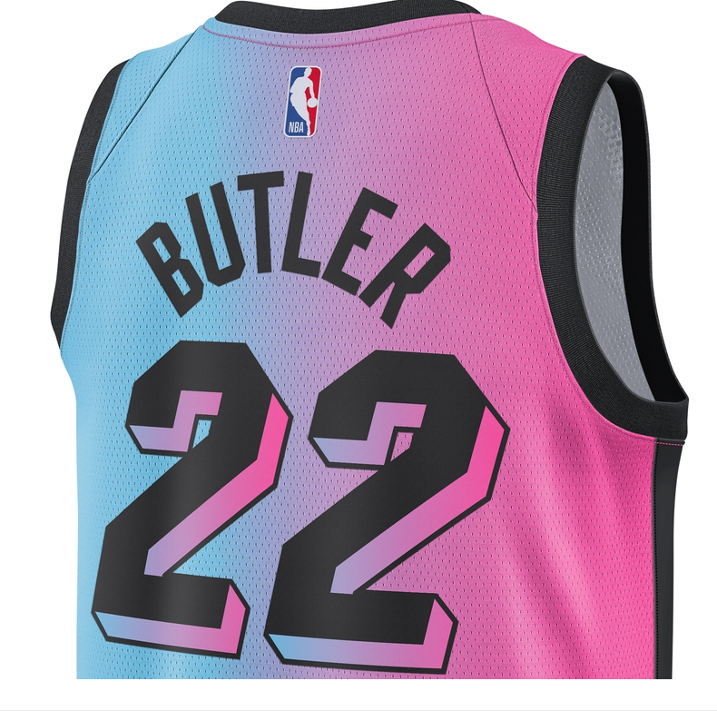 nba 热火队巴特勒城市版球衣 sw球迷版 篮球运动比赛球衣篮球服 腾讯